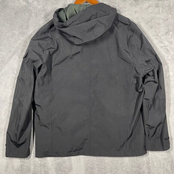 G. H. BASS CO. HARD SERVICE‎ HOODED RAIN JACKET MENS BLACK LARGE - Picture 6 of 10